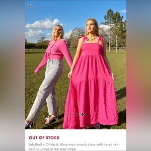 Labelrail x Olivia & Alice maxi smock dress with tiered skirt